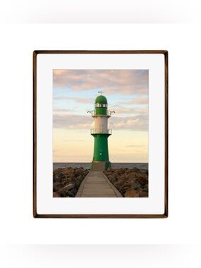 Natural Wood Picture Frame 16x20 – Walnut Frame with Mat